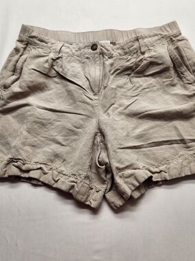 ⭐ J. JILL Linen Blend Relaxed Coastal Pull-On Shorts Junior Sz 15 See Pic